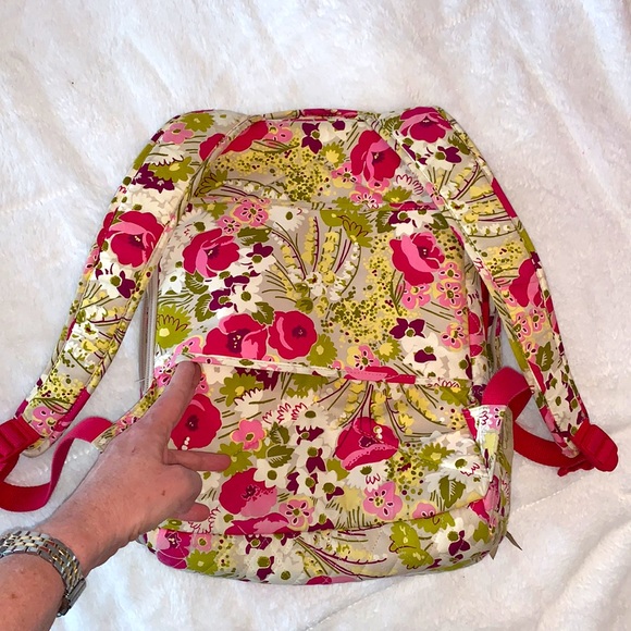 Vera Bradley Floral Laptop Backpack in Pinks greens grays & yellows - Picture 6 of 6